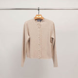 Veste cardigan col rond à boutons perles HY86060