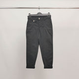 Pantalon carotte taille haute à revers CVA824159