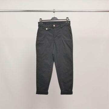 Pantalon carotte taille haute à revers CVA824159