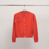 Cardigan brodé fleurs avec boutons bijoux DSY9509