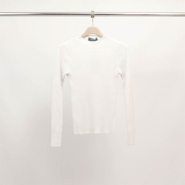 Pull ajusté en maille lurex côtelée DSY9544