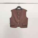 Gilet sans manches rayé boutonné TDM72825