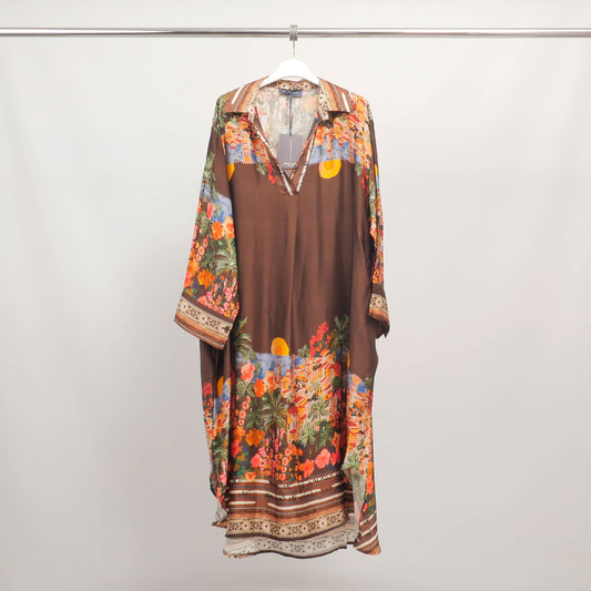 Robe imprimée bohème col tunisien – KD6120-10