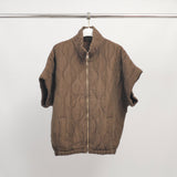 Short-sleeved quilted zip-up jacket DB14679