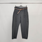 High-waisted trousers with studded belt CVA825632