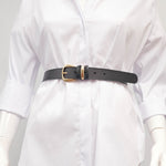 Charger l'image dans la galerie, Ceinture en cuir à boucle dorée – ref BK0148