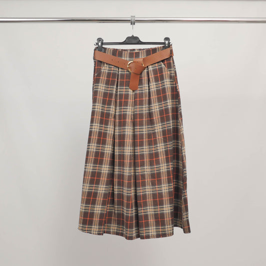 Jupe midi à carreaux ceinturée – TDM52123-33