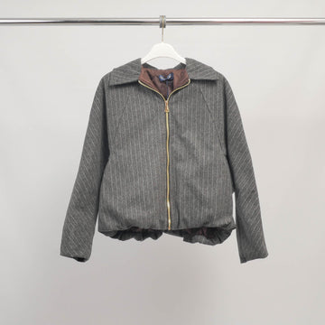 Veste zippée à rayures fines élastiquée à la base – KD9351-2