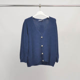 Lightweight V-neck cardigan with pearl buttons – CA9876