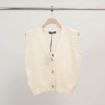 Load image into Gallery viewer, Sleeveless mohair knit vest with jeweled buttons – CA10543