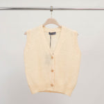 Load image into Gallery viewer, Sleeveless mohair knit vest with jeweled buttons – CA10543