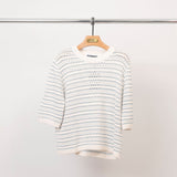 Pull en maille rayée manches courtes – CA9633