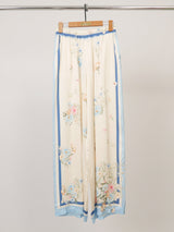 Fluid floral print satin wide-leg trousers KD9099VS-6