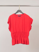Load image into Gallery viewer, Top en coton à taille smockée TDM32726