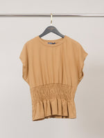 Load image into Gallery viewer, Top en coton à taille smockée TDM32726