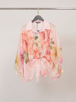 Charger l'image dans la galerie, Blouse imprimée fleurie à encolure travaillée KD8971-7