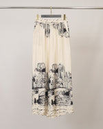 Charger l'image dans la galerie, Pantalon satiné fluide à imprimé paysage KD6637VS-38