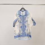 Chemise en coton imprimé à manches courtes KD9119CL-1