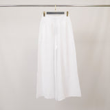 Pantalon large en lin à taille élastiquée JY12013