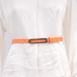 Thin leather belt with gold oval buckle – ref BK0101