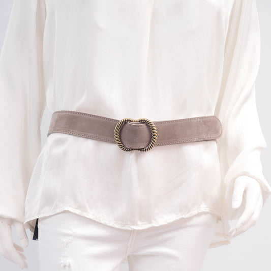Ceinture large en cuir daim boucle torsadée – ref BK0121