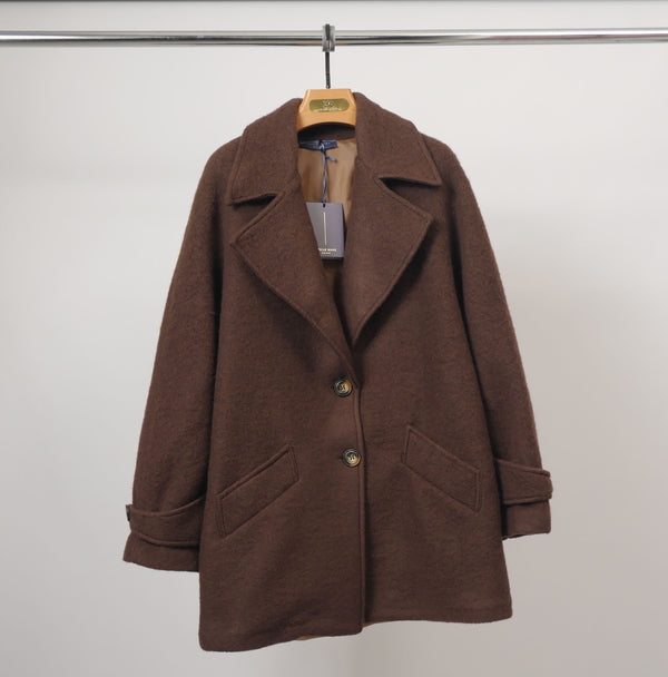 Veste en tissu laine unie à col tailleur – TDM82225-1