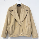 Veste en suédine col tailleur boutonnée – BCG02697