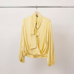 Load image into Gallery viewer, Flowy draped blouse with scarf collar – MF55793