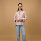 Chemise col mao viscose satinée MJ62339VS