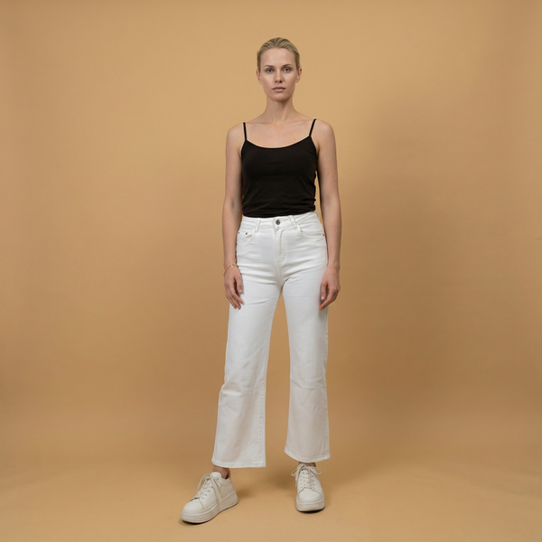 Pantalon blanc taille haute coupe droite – SD6941