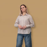 Load image into Gallery viewer, Oversized striped shirt with back print SSC81326