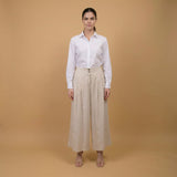 High-waisted wide-leg linen blend trousers MJ1271