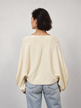 Pull en maille col bateau froncé – CA11840
