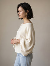 Pull en maille col bateau froncé – CA11840