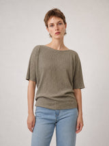 Pull brillant col bateau CA8413