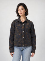 Veste en jean structurée à motif cachemire – CVA52610JC