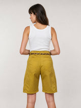 Bermuda ample en coton stretch à ceinture imprimée CVA826152