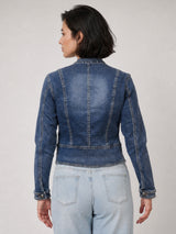 Veste en jean à boutons officier et détails alamars CVAOE608