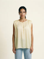 Load image into Gallery viewer, Pleated Round Neck Long Sleeve Flowing Top DB15133