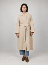 Manteau long en laine et cachemire à double boutonnage – DSY268853