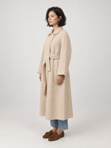 Manteau long en laine et cachemire à double boutonnage – DSY268853