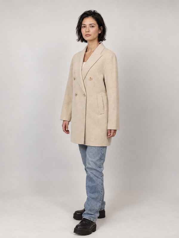 Manteau mi-long en laine à double boutonnage – DSY268855