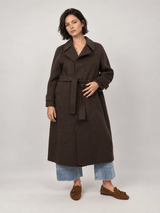 Manteau long en laine et cachemire à double boutonnage – DSY268857