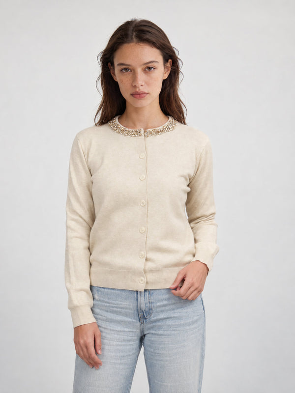 Gilet en maille à col strass – DSY9655