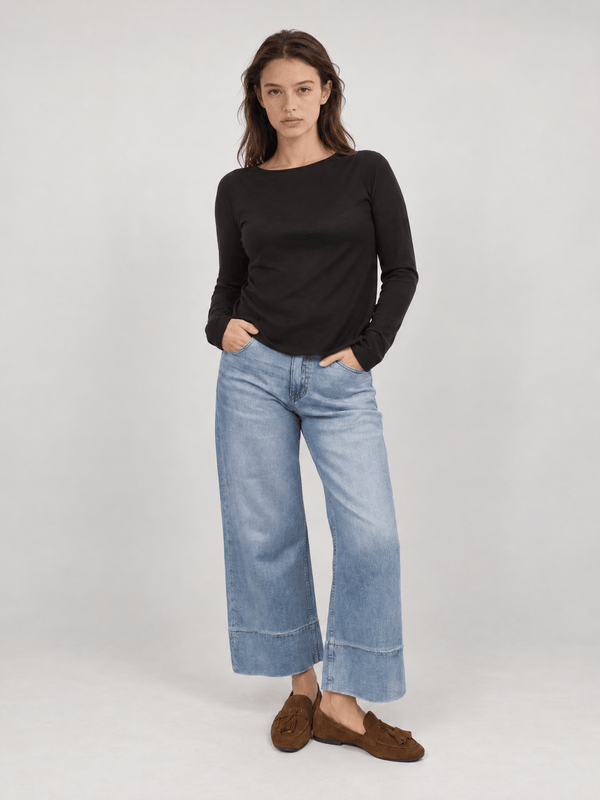 Pull en laine mérinos à col bateau et coupe ample – DSYL88235