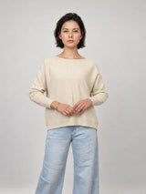 Pull oversize en maille chinée à coupe ample – HY13563