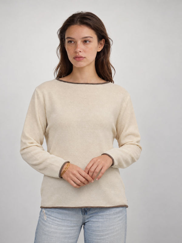 Pull col bateau contrasté HYC6635