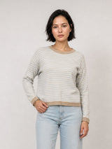 Pull en laine et cachemire à rayures bicolores HYC6640