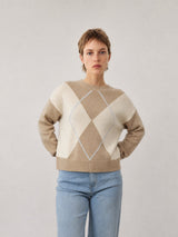 Pull losanges laine-cachemire HYC6665