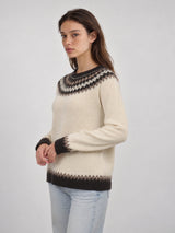 Pull en laine et cachemire à motif jacquard – HYC91086